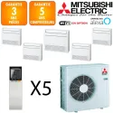 Mitsubishi Quintuple-split MXZ-6F120VF + 4 X MFZ-KT25VG + MFZ-KT35VG