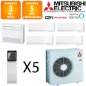 Mitsubishi Quintuple-split MXZ-6F120VF + 2 X MSZ-EF18VGKW + MSZ-EF22VGKW + MSZ-EF35VGKW + MFZ-KT50VG