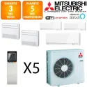 Mitsubishi Quintuple-split MXZ-6F120VF + 2 X MSZ-EF18VGKW + MFZ-KT25VG + MSZ-EF25VGKW + MFZ-KT50VG