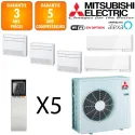 Mitsubishi Quintuple-split MXZ-6F120VF + MSZ-EF18VGKW + 3 X MFZ-KT25VG + MSZ-EF50VGKW