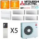 Mitsubishi Quintuple-split MXZ-6F120VF + 2 X MSZ-EF18VGKS + MSZ-EF22VGKS + MFZ-KT35VG + MSZ-EF50VGKS