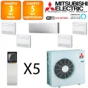 Mitsubishi Quintuple-split MXZ-6F120VF + MSZ-EF18VGKS + 3 X MFZ-KT25VG + MFZ-KT50VG