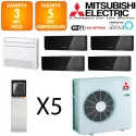 Mitsubishi Quintuple-split MXZ-6F120VF + 2 X MSZ-EF18VGKB + MFZ-KT25VG + MSZ-EF35VGKB + MSZ-EF42VGKB