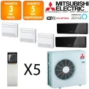 Mitsubishi Quintuple-split MXZ-6F120VF + 3 X MFZ-KT25VG + 2 X MSZ-EF25VGKB