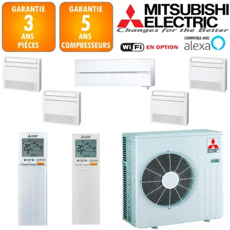 Mitsubishi Quintuple-split MXZ-6F120VF + MSZ-LN18VGV + 3 X MFZ