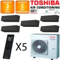 Toshiba Quintuple-split Shorai RAS-5M34G3AVG-E + 5 X RAS-B07P2KVSGB-E