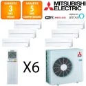 Mitsubishi Sextuple-split MXZ-6F120VF + 4 X MSZ-LN18VGV + MSZ-LN25VGV + MSZ-LN50VGV