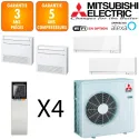 Mitsubishi Quadri-split MXZ-6F120VF + MSZ-EF18VGKW + 2 X MFZ-KT25VG + MSZ-EF50VGKW