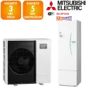 Pompe à chaleur mitsubishi ecodan 14 kw triphasé Zubadan hydrobox 300 litres R32