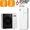 Pompe à chaleur mitsubishi ecodan 10 kw triphasé Zubadan hydrobox 200 litres R32