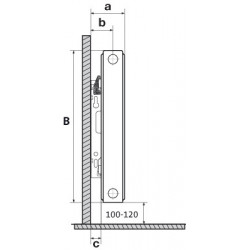 Radiateur Parada Plinthe D double type 44, FFCV442000700 925W Radson