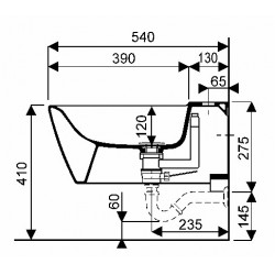Bidet suspendu Xeno² caréné 23,5x35x54 cm