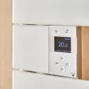 Sèche-serviettes connecté Nefertiti mât à droite 500W vert d'eau