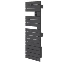Sèche-serviettes connecté Nefertiti étroit mât droite 500W anthracite
