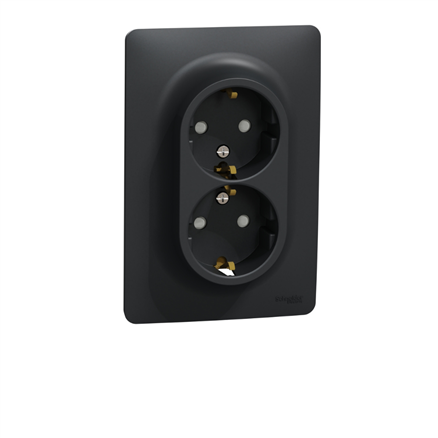 Prises double 2P+T pour boîte 1  poste Schneider Unica