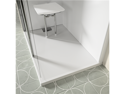 Receveur de douche Belharra 80x80 cm Blanc effet pierre