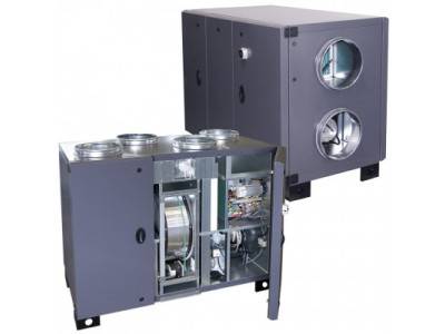 VMC double flux RHE Horizontal accès gauche Avec batterie eau chaude 1900 m3/h