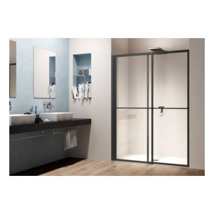 Porte de douche Ancomalin, 2 volets coulissants, pivotants et relevables - Anconetti