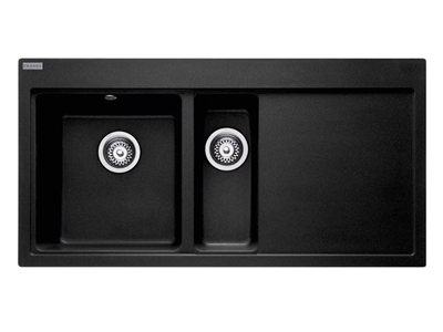 Evier double Mythos Fragranit+ MTG651-100 Franke, 772322 Onyx égouttoir à gauche