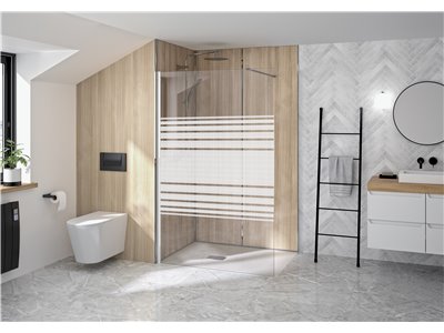 Paroi de douche Supra II Solo Verre transparent 120 cm Profilé chromé