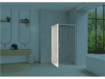 Paroi de douche Smart Design Fixe Verre transparent 80 cm Blanc