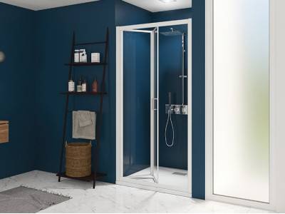 Porte de douche Smart Express S 80 cm Profilé blanc