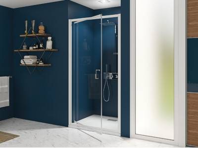 Porte de douche Smart Express P 70 cm Profilé blanc