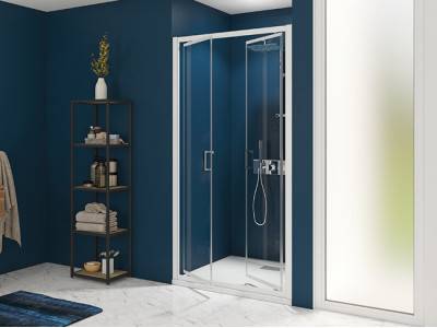 Porte de douche Smart Express 2P 80 cm Profilé blanc