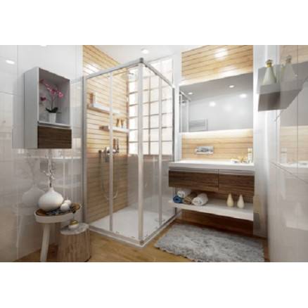 Porte de douche Ancoswing, accès d'angle semi cadré - Anconetti