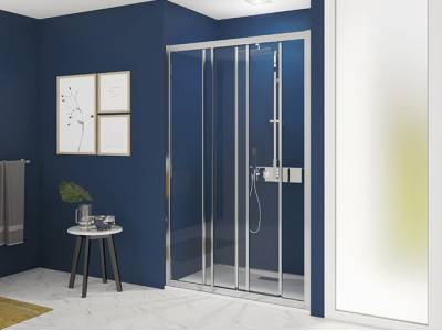 Porte de douche Smart Express 3V 80 cm Profilé blanc
