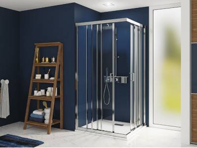 Porte de douche Smart Express A/3V 70 cm Profilé blanc