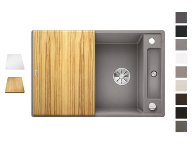 Evier Axia III 45 S Silgranit PuraDur 523183 Anthracite Planche verre blanc