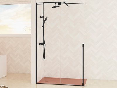 Paroi de douche Solo C coulissante transparente 120 cm H200 cm profilé blanc mat