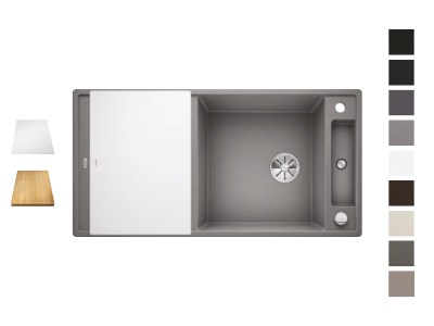 Evier Axia III XL 6 S Planche verre blanc Blanc Soft 527051