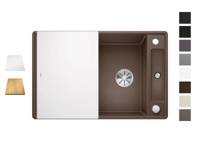 Evier Axia III 45 S-F Silgranit PuraDur 523202 Blanc Planche verre blanc