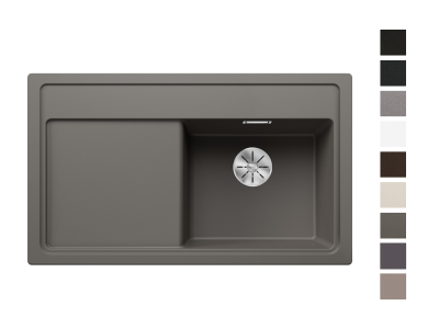 Evier Zenar 45 S Silgranit sans access. 523781 Egouttoir gauche Anthracite
