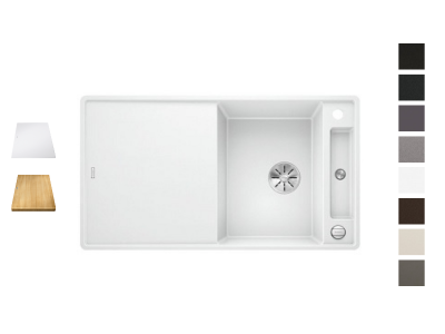 Evier Axia III 5 S-F Silgranit PuraDur Café Planche verre blanc 523236