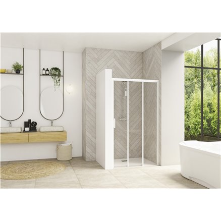 Porte de douche Smart Design 3V sans seuil ouverture à gauche - Kinedo