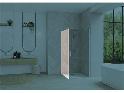 Paroi de douche Smart Design Fixe sans seuil Verre transparent 75 cm Noir grainé