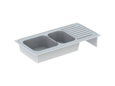 Evier Romans 00690000000 2 cuves blanc