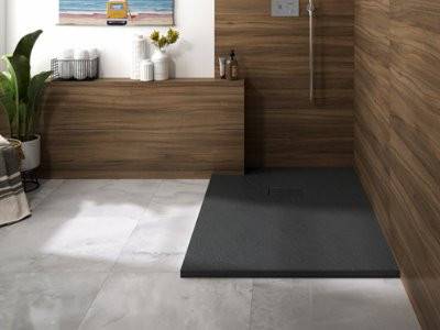 Receveur de douche Kinerock Evo Noir 80x80 cm