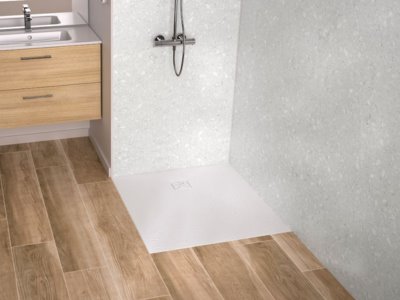 Receveur de douche Kinecity 80x80 cm aspect pierre