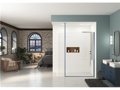 Paroi de douche Ekinox Duo profilé inox brossé 70 + 45 cm