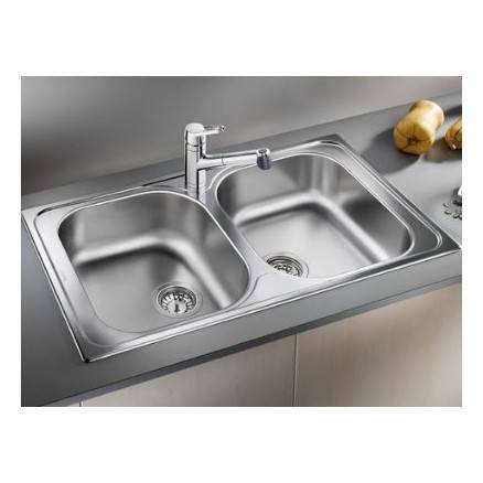 Evier inox 2 bacs