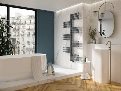Sèche serviette eau chaude Figuresse Twist 706 Watts Blanc