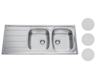 Evier Montebello EV 4501 Inox Lisse 1 cuve, égouttoir à gauche 860x500 mm