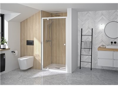 Porte de douche Supra P 70 cm Profilé blanc