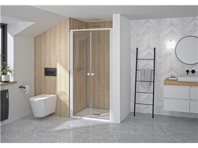 Porte de douche Supra 2P 80 cm Profilé blanc