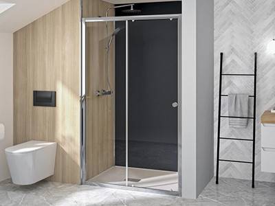 Porte de douche Supra C Sans seuil verre transparent 100 cm fixe droite profilé Blanc
