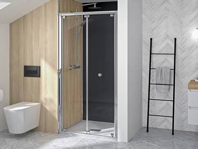 Porte de douche pliante Supra S Profilé blanc 80 cm